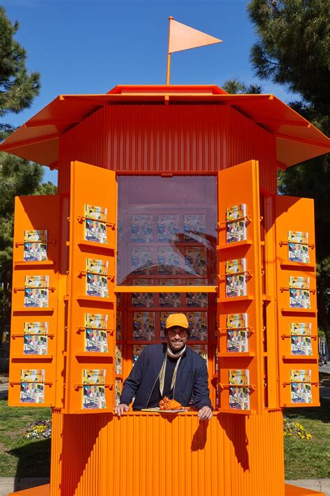 The travelling kiosk of Le Monde D’Hermès magazine .